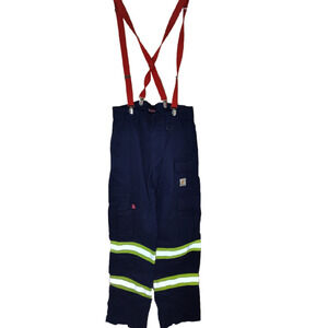 Bocomal Blue Men's Flame Resistant Field Overall Bib Pants Size 32-32